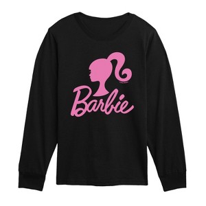 Boys' - Barbie - Logo Pink Glitter Transfer Long Sleeve Graphic T-Shirt - 1 of 3