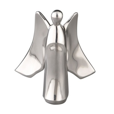 Nambe Angel Nativity Figure – Serene Angel in Adoration, Metal Alloy Holiday Décor Statue, 7” H × 5” W, Meaningful Christmas Gift