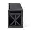 GDFStudio Vector Modern Acacia Wood Storage Bench with Cushion, Sandblast Dark Gray/Black - 4 of 4