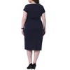 Agnes Orinda Women's Plus Size Vintage Belt Work Office Midi Pencil Bodycon Dress - 4 of 4