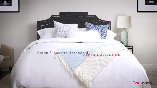 Aspen Headboard with Nailhead Trim - CorLiving, 2 of 8, play video