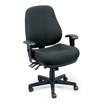 Photo 1 of PARTS ONLY Eurotech 247 Adjustable Office Desk Chair with Tilt Tension Control Center Tilt Tilt Lock SeatBack Cushions and Armrests Black INCOMPLETE