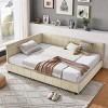 Full Size Upholstered Bed Frame, Velvet Tufted Platform Bed with Armrests and Backrest, No Box Spring Needed - Baofuwish - 3 of 4