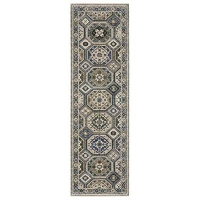 Oriental Weavers Hastings HA05H Ivory/ Blue Indoor Area Rug - 2'3" x 7'6"