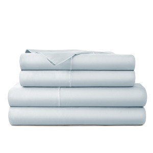 Whisper Organics Organic Cotton 300 Thread Count Sateen Bed Sheet Set – Deep Pocket, Soft & Breathable - 1 of 4