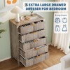 Garvee Fluted 5 Drawer Dresser, Tall Slim Dresser for Bedroom or Entryway, Modern Farmhouse Storage Chest - 4 of 4