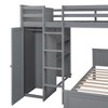 PAGED Simple Wooden Bunk Bed Loft Bed with Desk, Twin over Full Bed Frame with Storage Shelves, Ladder and Guardrail for Kids, Teens, Adults - 4 of 4