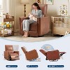 360° Swivel Glider Rocker Recliner Chair,PU Leather, Deep Seat, Padded Armrests - For Nursery, Living Room & Bedroom - 4 of 4