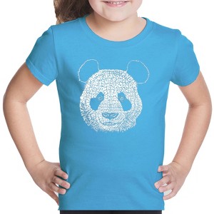 LA Pop Art Girl's Word Art T-shirt - Panda - 1 of 4
