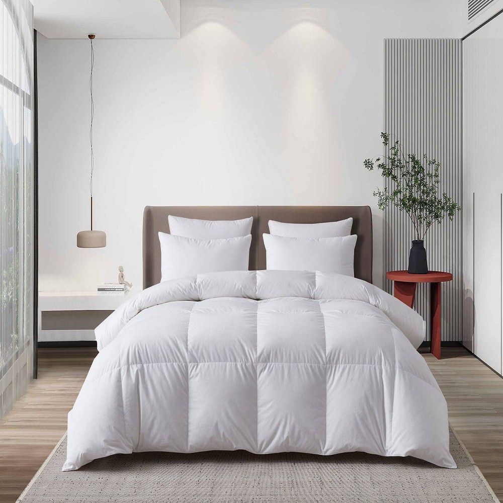 Photos - Duvet Martha Stewart Full/Queen All Seasons Cotton Blend Hungarian Goose Down Comforter: 233 Thread Count, Lace & Piping Trim, Yea 
