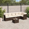 vidaXL Garden Sofa Set Brown PE rattan, powder-coated steel, tempered glass - 2 of 4