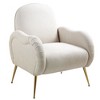CAVINAS Polyester Accent Chair with High Backrest and Metal Gold Legs,Upholstered Living Room Chairs,Reading Chairs for Living Room - 2 of 4