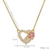 Gold Copper Heart - Shaped Crystal Modern Women's Necklace - 4 of 4