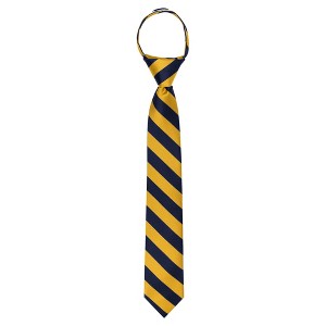 Jacob Alexander Boys’ College Stripe Pre-Tied Zipper Necktie – 14" - 1 of 4