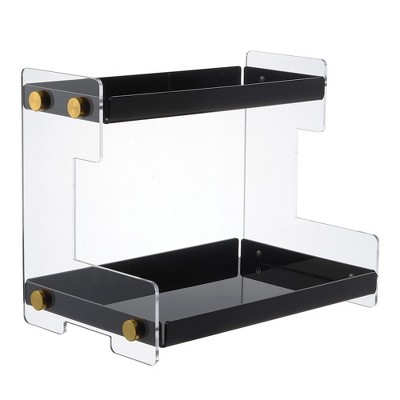 BWE Bathroom Counter Organizer 2-Tier Acrylic Vanity Countertop Perfume Cabinet Makeup Holder