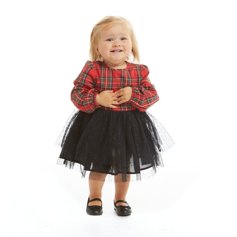 Andy & Evan  Infant Girls Plaid Party Skirtzie, 4 of 5