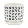 Sagebrook Home 6" Wide 2pc Aztec Planters with Saucer Black: Ceramic Outdoor Herb & 6inch Pot Set - 2 of 4
