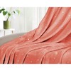 HomeRoots 50" X 60" Orange Fleece Woven Polka Dots Plush Throw Blanket - 2 of 4