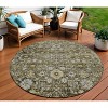 Brown And Beige Oriental Washable Indoor Outdoor Area Rug - 2 of 4