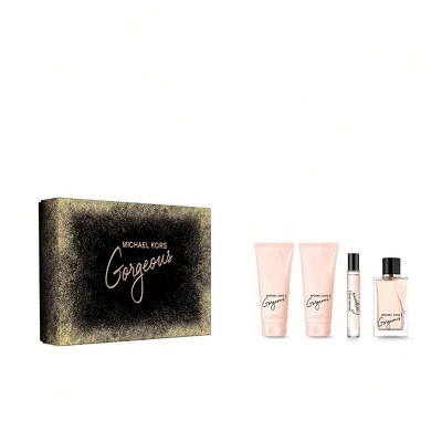 Gorgeous by Michael Kors for Women - 4 Pc Gift Set 3.4oz EDP Spray, 0.3oz EDP Spray, 3.4oz Body Lotion, 3.4oz Shower Gel