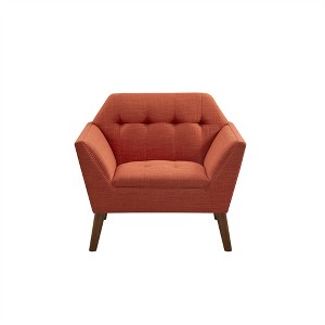 COWLOWN Mid Century Lounge Chair, Button Tufted Accent Chair with Armrests & Wood Legs - 1 of 4