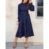 Clearlove Women Long Sleeve Crew Neck Fall Dress Fit Floral Flowy Maxi Dresses Tiered Cocktail Dress - 2 of 4