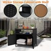 Patio Outdoor Wicker Storage Cabinet, Patio Bar Table with 2-Door and Shelf, Outdoor Cabinets Weatherproof for Pool, Garden, Kitchen - 4 of 4