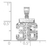 Black Bow Jewelry 14k White Gold, Varsity Collection, Small D/C Pendant, Number 36 - 2 of 3