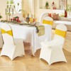 VEVOR Stretch Spandex Folding Chair Covers, Universal Fitted Chair Cover, Removable Washable Protective Slipcovers, for Wedding, (30PCS Ivory White) - 2 of 4