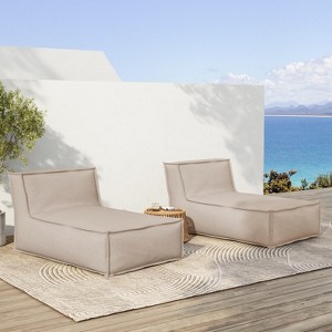 Christopher Knight Home Maegan Outdoor Modern Minimalist Versatile Bean Bag Lounge Chair (Set of 2) - 1 of 4