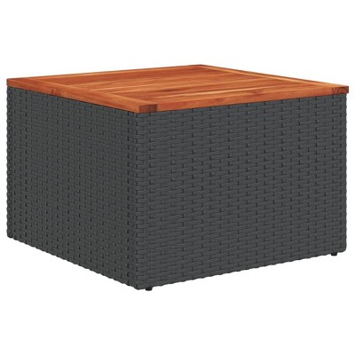 vidaXL Garden Table Black and Brown PE Rattan Compact Durable