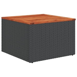 vidaXL Garden Table Black and Brown PE Rattan Compact Durable - 1 of 1