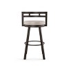 Amisco Render Upholstered Counter Height Barstool Cream/Dark Brown: Faux Leather, Steel Frame, 26" Seat - 3 of 4