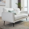 TYBOATLE 61" Faux Leather Loveseat Sofa, Mid-Century Modern Tufted Couch for Small Spaces, Comfy 2-Seater for Living Room, Bedroom, Office - 2 of 4