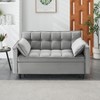 TiramisuBest 3-in-1 Velvet Loveseat Futon Sofa Bed, Convertible Pullout Couch with Pillows & Adjustable Backrest,Gray - 2 of 4