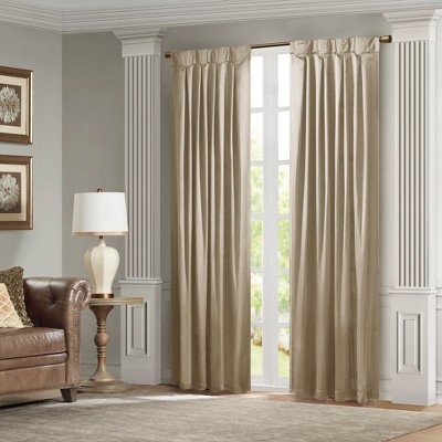 Grungis 52x96 Inch Polyester Pleat Curtain Panels with Tieback (Single) for Living Room