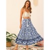 INSPIRE CHIC Women's Summer Floral Boho Tassels Elastic Waist Casual Maxi Skirts - 4 of 4
