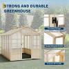 Acekool 8x10FT Cedar Greenhouse - Wood Frame with Polycarbonate Panels & Adjustable Vent - 4 of 4