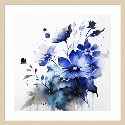Blue Spring Floral III Abstract Expressionism Framed Wall Art