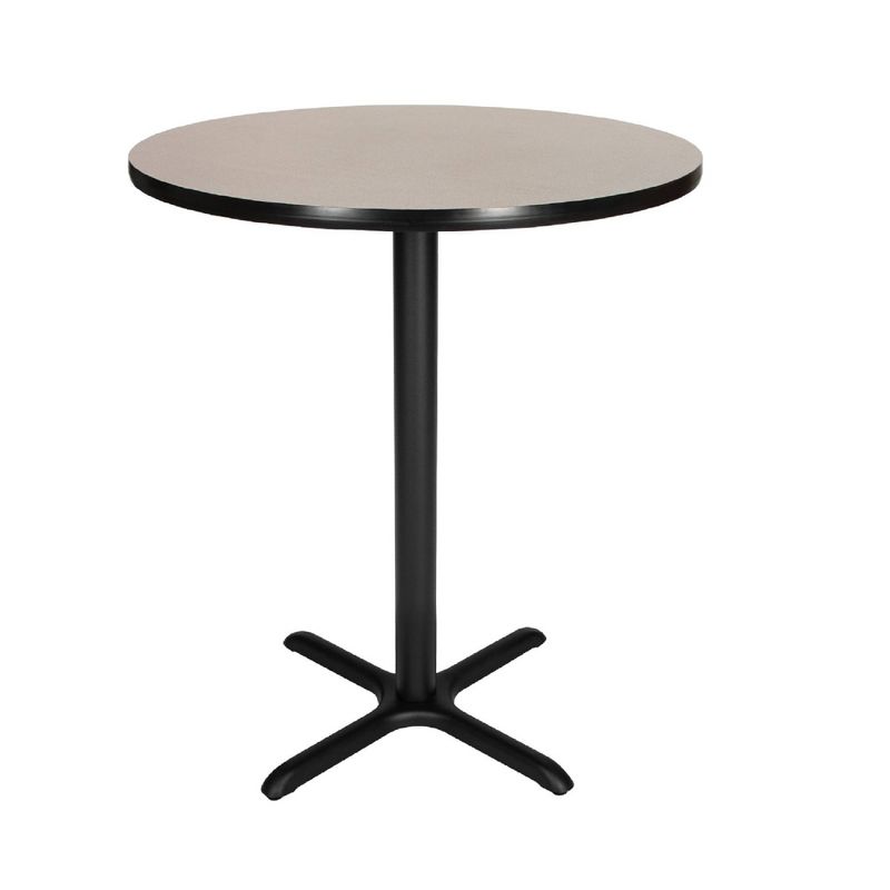 36&#34; Round Composite Core Bar Height Dining Table Laminated Gray with Black Steel Base - Hampden Furnishings, 1 of 6