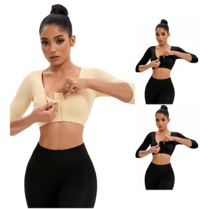 INSPIRE CHIC 3 Pcs Women's Front Hook Compression Sleeves Slimming Wirefree Bra Tube Body Shapers - 1 of 4