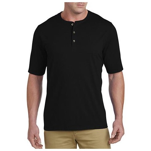 Harbor Bay Wicking Jersey Henley Shirt - Men's Big And Tall Black 7x ...