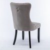 Nikki Collection Modern, High-end Tufted Solid Wood Contemporary Velvet Upholstered Dining Chair with Wood Legs Nailhead Trim 2-Pcs Set - 3 of 4