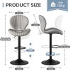 QingMoon Bar Stools Set of 2, Adjustable Swivel Barstools, Faux Leather Counter Height Chairs with Pedal and High Backrest for Kitchen, Pub - 3 of 4