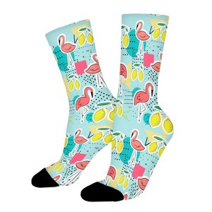Filamingo Lemon Women Printed Crew Socks Funny Funky Socks Soft Polyester Novelty Gifts for Artists Men - 1 of 1