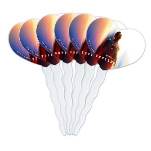 Superman 2025 Poster Heart Love Cupcake Picks Toppers Decoration Set of 6 - 1 of 4