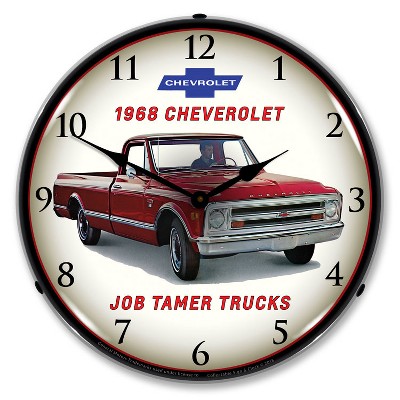 Collectable Sign & Clock | 1968 Chevrolet Truck LED Wall Clock Retro/Vintage, Lighted