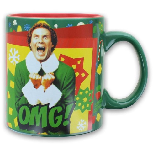 Silver Buffalo Elf OMG! Santa's Coming! Ceramic Mug | Holds 20 Ounces