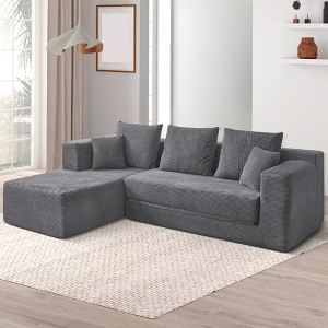 JOYRACER 106" Sleeper Sofa, 2 In 1 Pull Out Couch Bed ,Convertible Sofa Bed- L-Shaped Sectional Couch For Living Room - 1 of 4