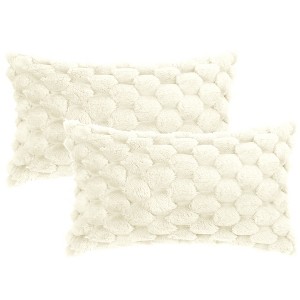 Unique Bargains Sofa Couch Decorative Soft Faux Fur Fuzzy Plush Throw Pillow Covers 2 Pcs - 1 of 4